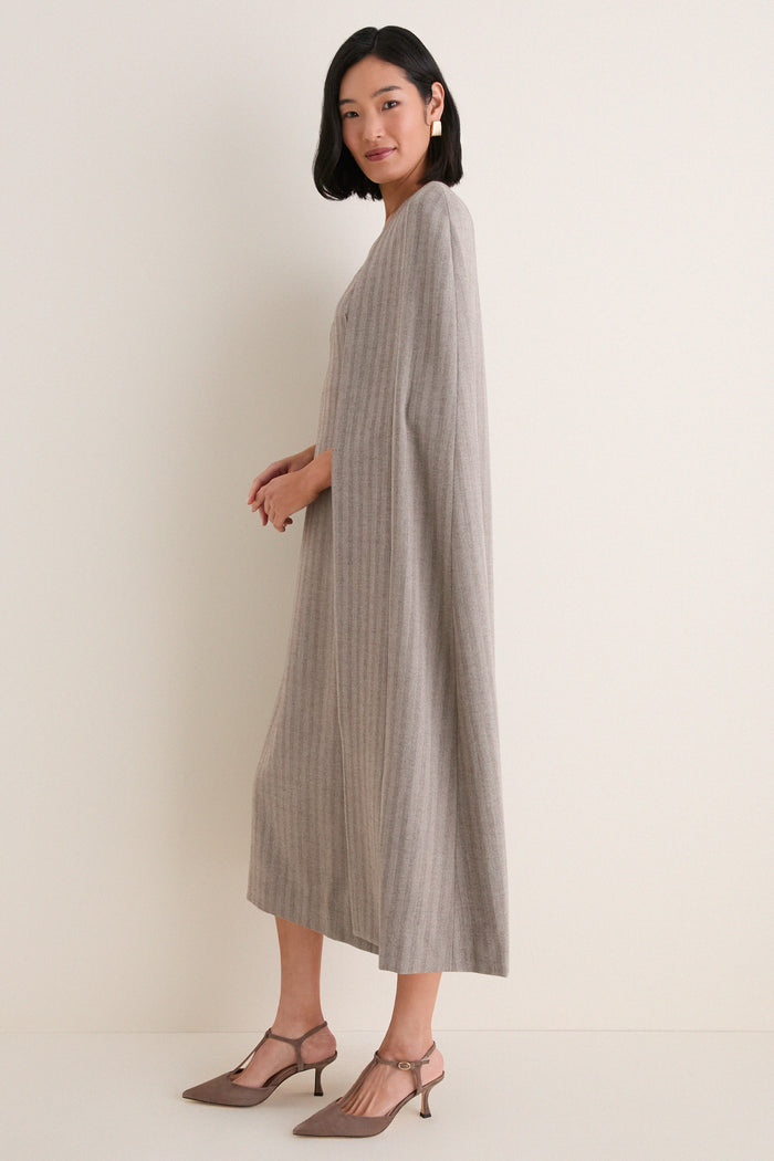 Gray Herringbone Drew Cape