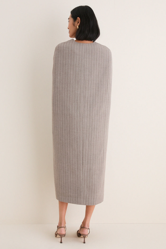 Gray Herringbone Drew Cape