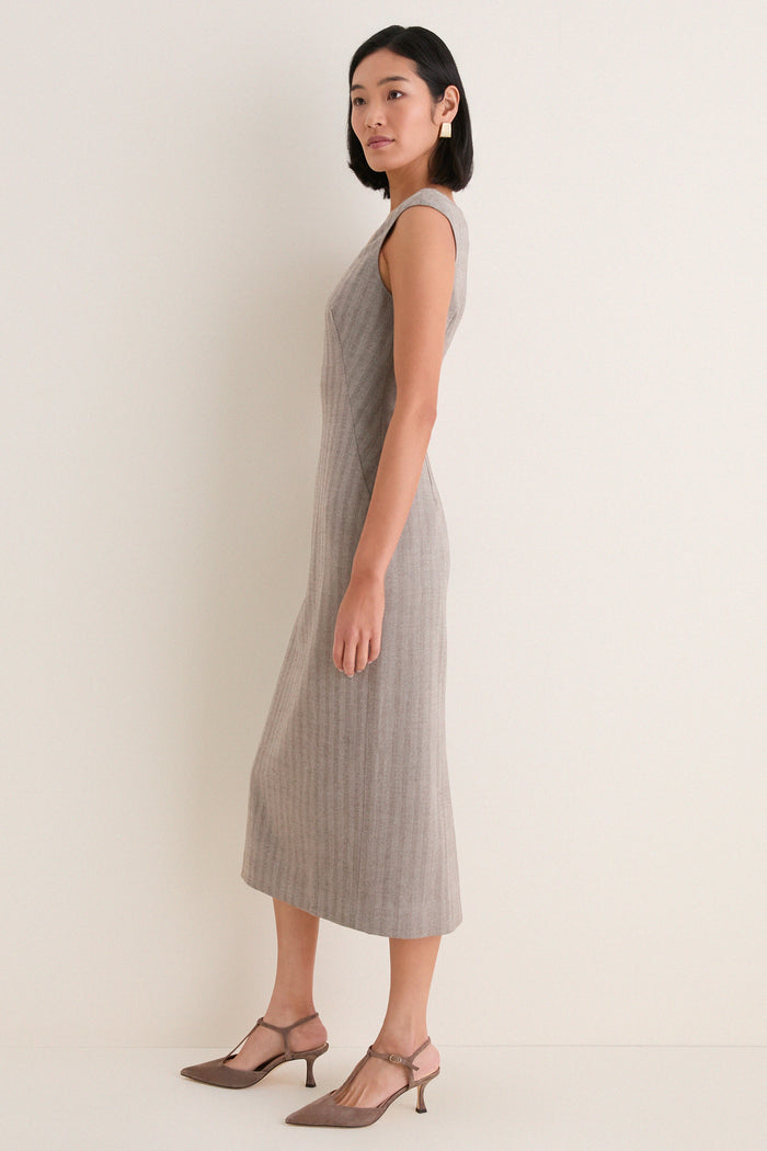 Gray Herringbone Nancy Sheath Dress