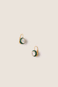 Green Enamel Bezel Drop Earrings