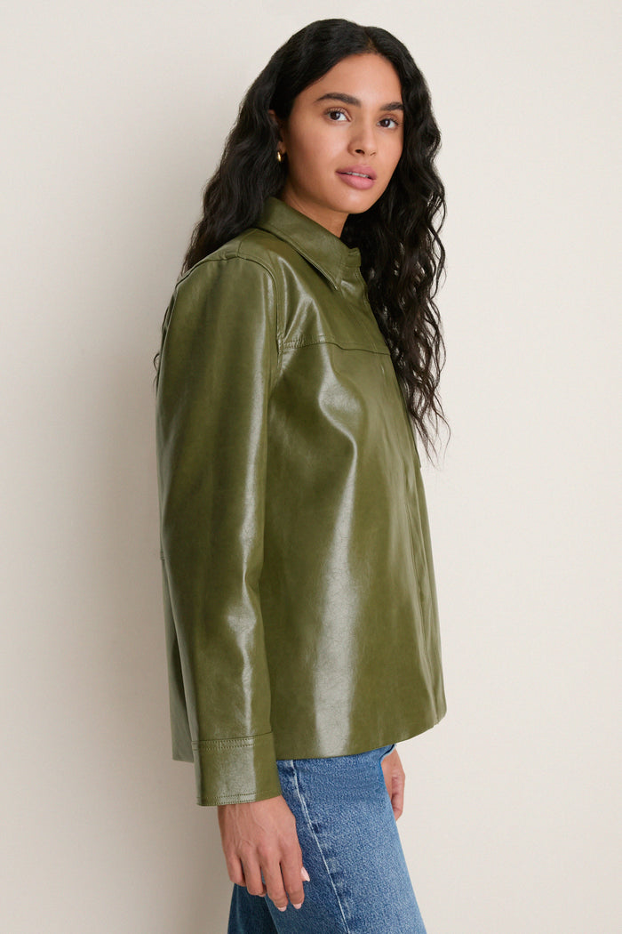 Green Faux Leather Neo Jacket