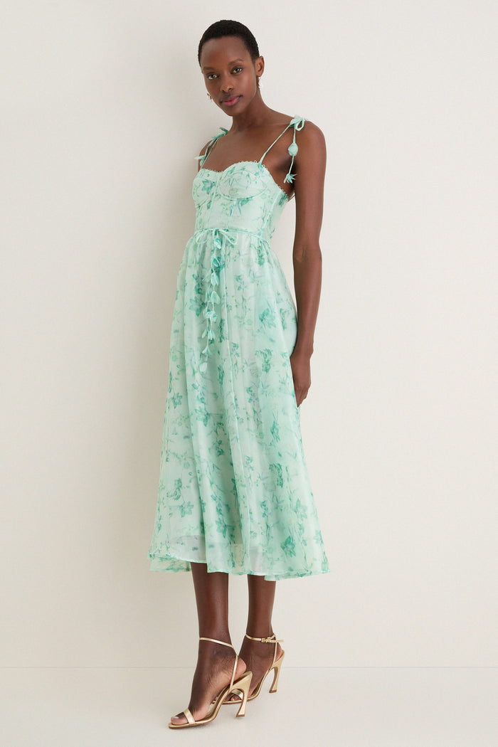 Green Floral Halcyon Midi Dress