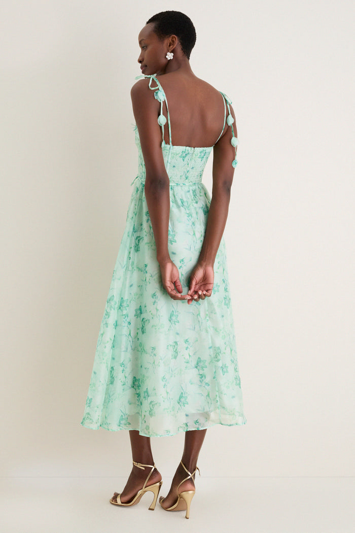 Green Floral Halcyon Midi Dress