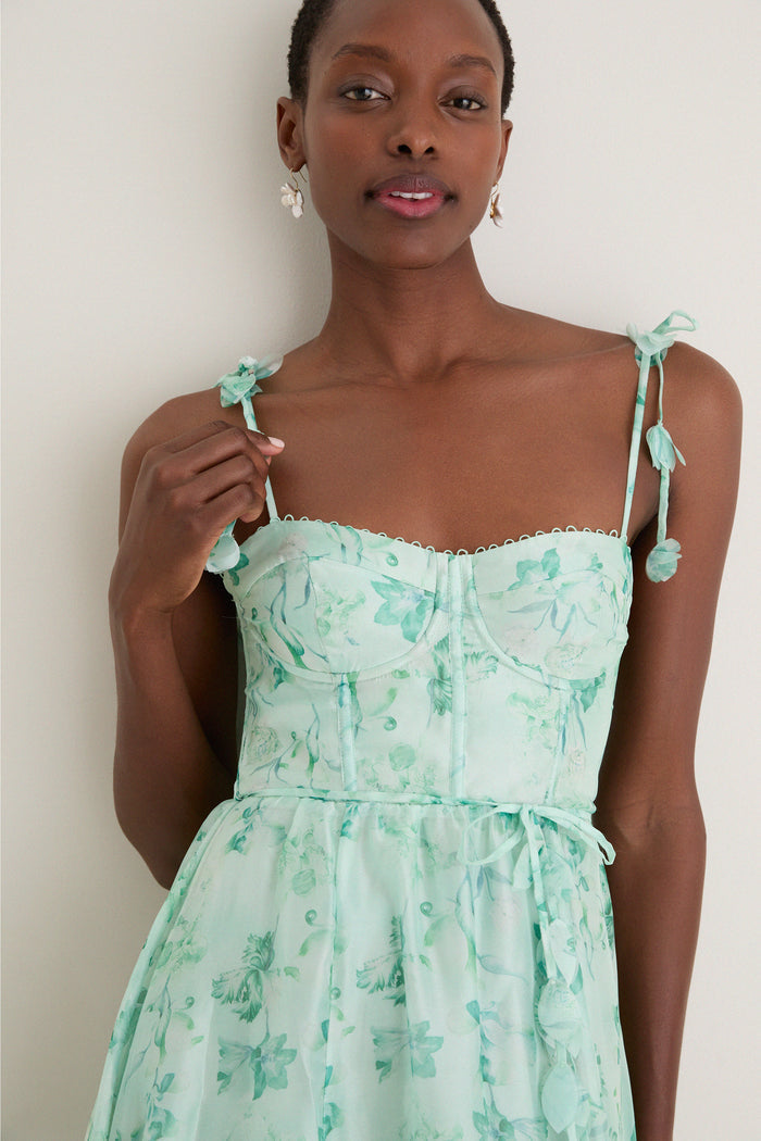 Green Floral Halcyon Midi Dress