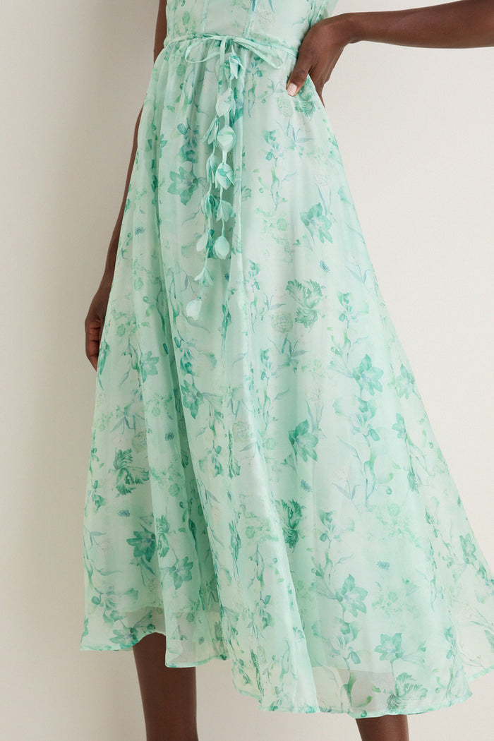 Green Floral Halcyon Midi Dress