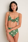 Green Gloria Print Bikini Top