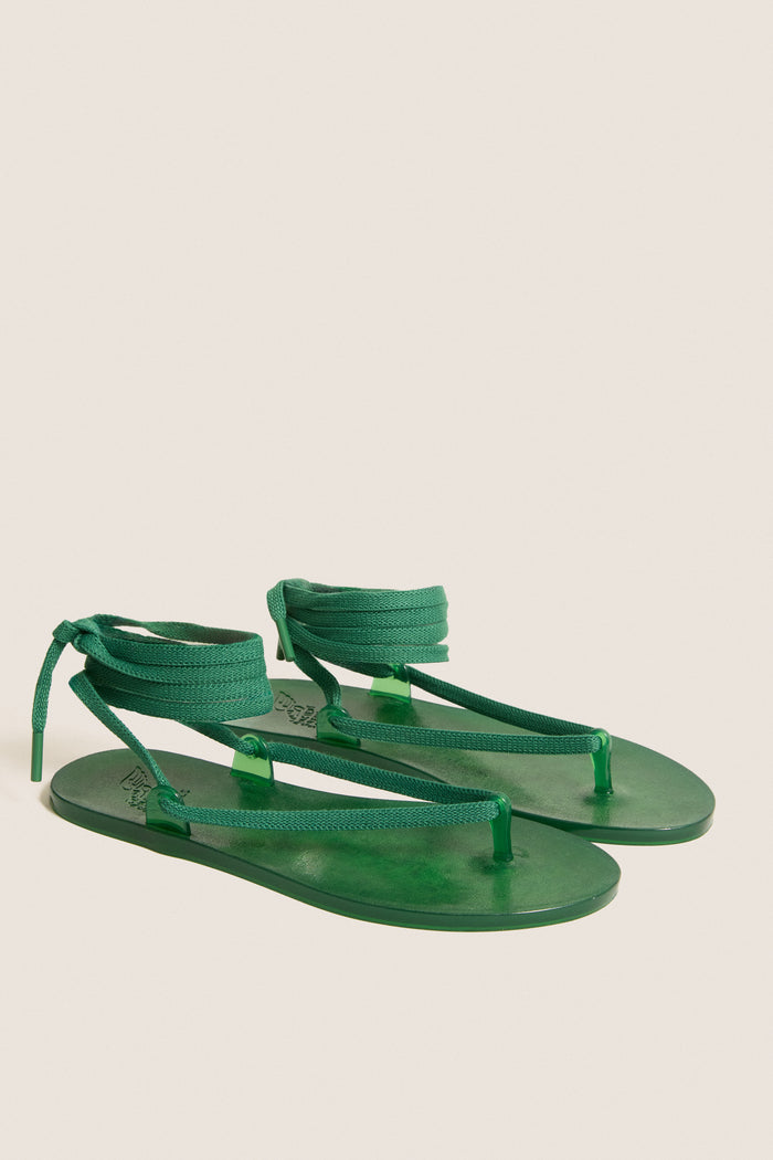Green Jelly Esther Wrap Sandals