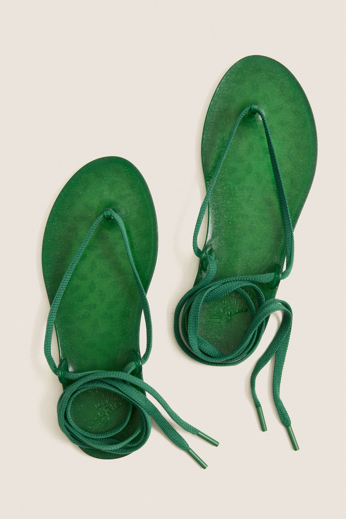 Green Jelly Esther Wrap Sandals