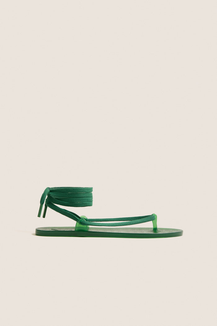 Green Jelly Esther Wrap Sandals