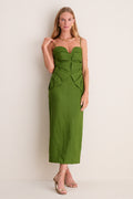 Green Monstera Leaf Maxi Dress