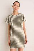 Green Stripe Parker Mini Dress