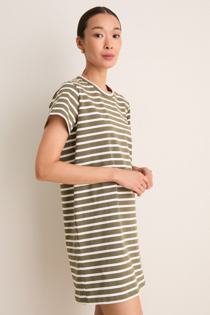 Green Stripe Parker Mini Dress