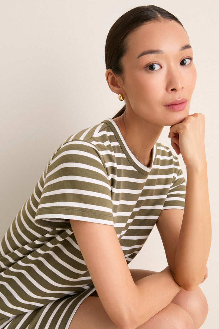 Green Stripe Parker Mini Dress