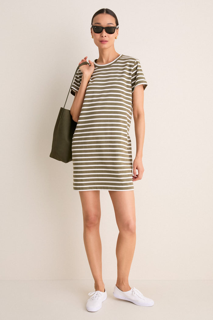 Green Stripe Parker Mini Dress