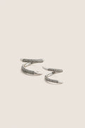Gunmetal and Crystal Vesey Duo Ring Set of 2