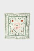 HB x Tuckernuck Stars at Night Scarf, featuring classic green stars and red starbursts, adds effortless flair and fun to any high-end wardrobe.