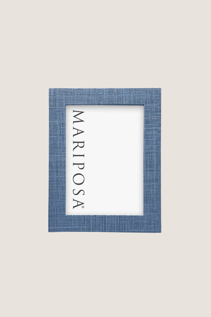 Heather Blue Faux Grasscloth 5x7 Frame