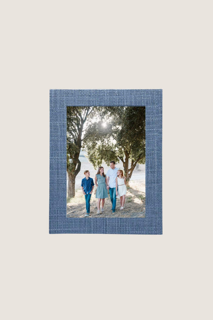 Heather Blue Faux Grasscloth 5x7 Frame