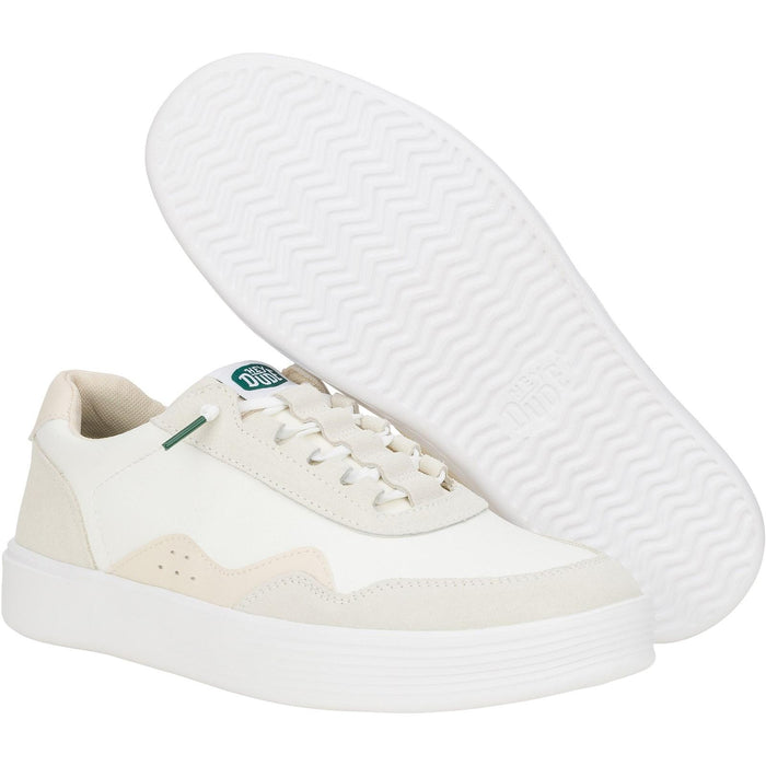 HEYDUDE Mens Hudson Classic Trainers Light Beige/White