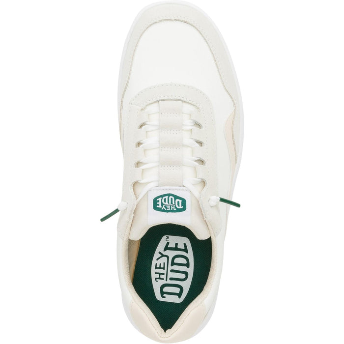 HEYDUDE Mens Hudson Classic Trainers Light Beige/White