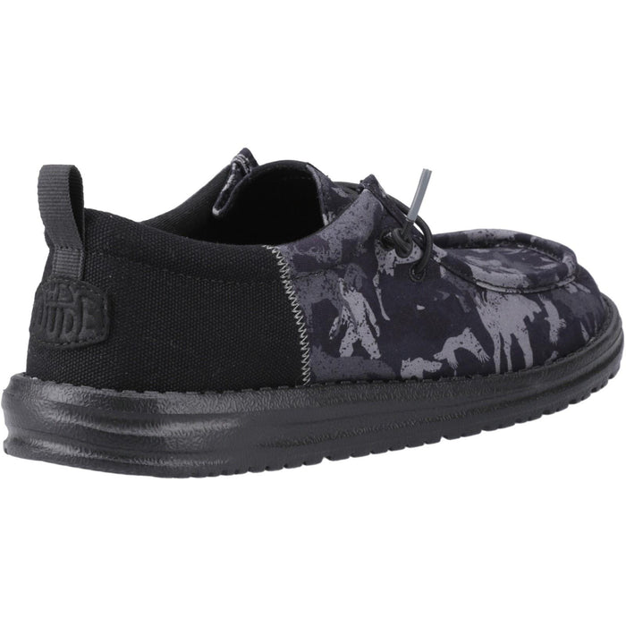 HEYDUDE Mens Wally Funk Hunt Camo Shoes Black