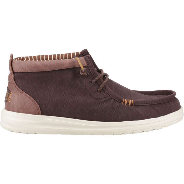 HEYDUDE Mens Wally Mid GripR Boots Mole Brown/Downtown