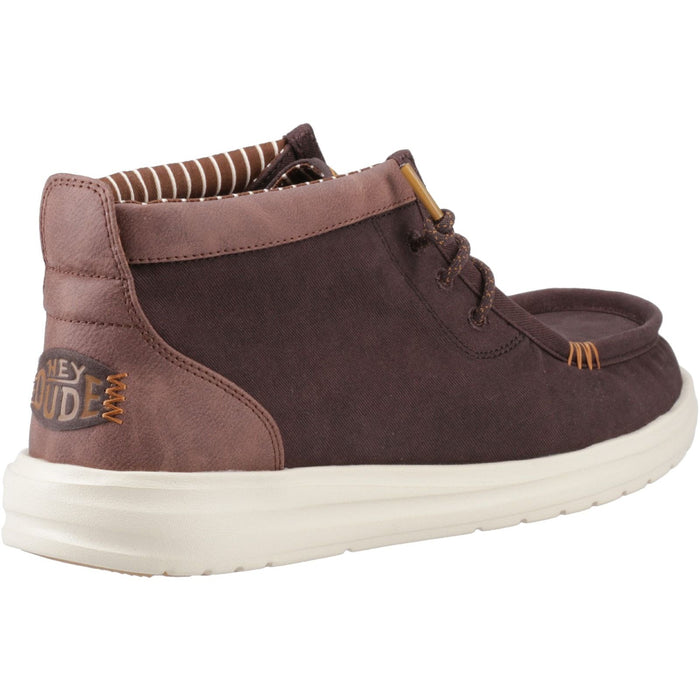 HEYDUDE Mens Wally Mid GripR Boots Mole Brown/Downtown