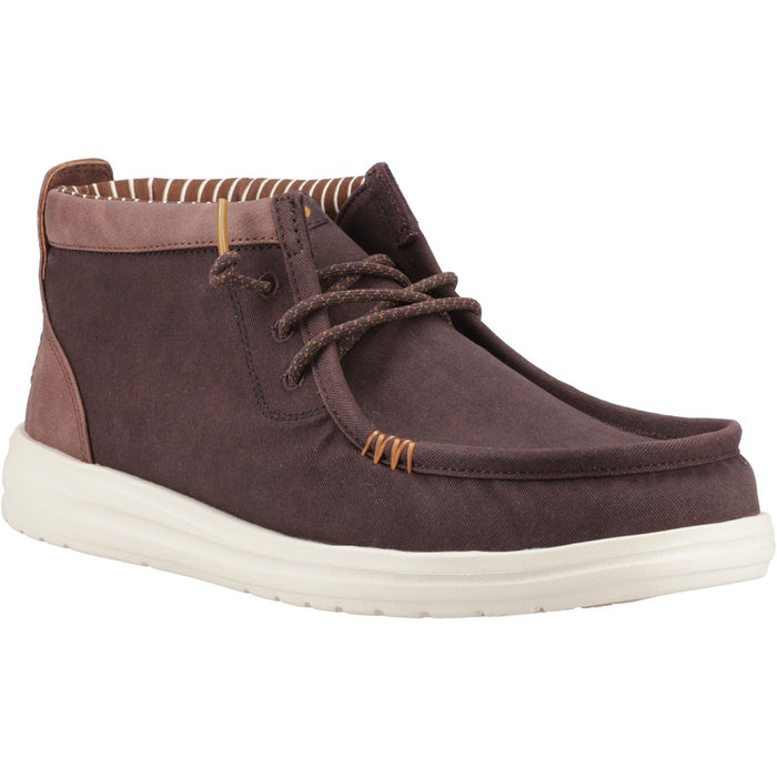 HEYDUDE Mens Wally Mid GripR Boots Mole Brown/Downtown