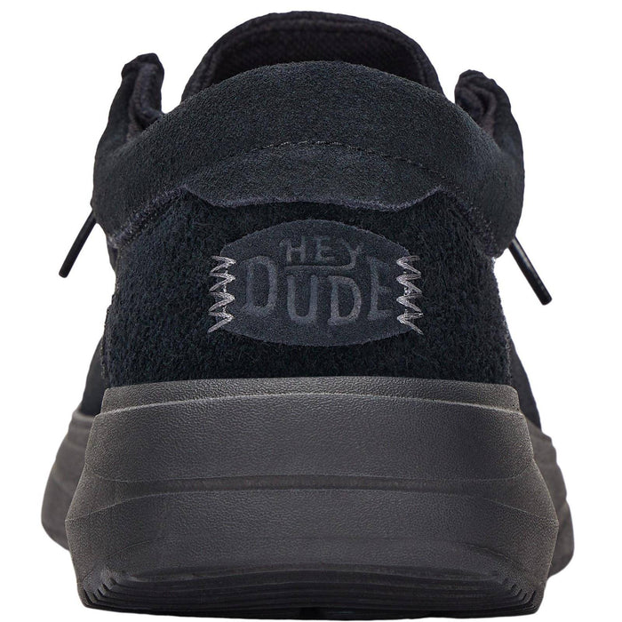 HEYDUDE Mens Wally X Suede Shoes Black