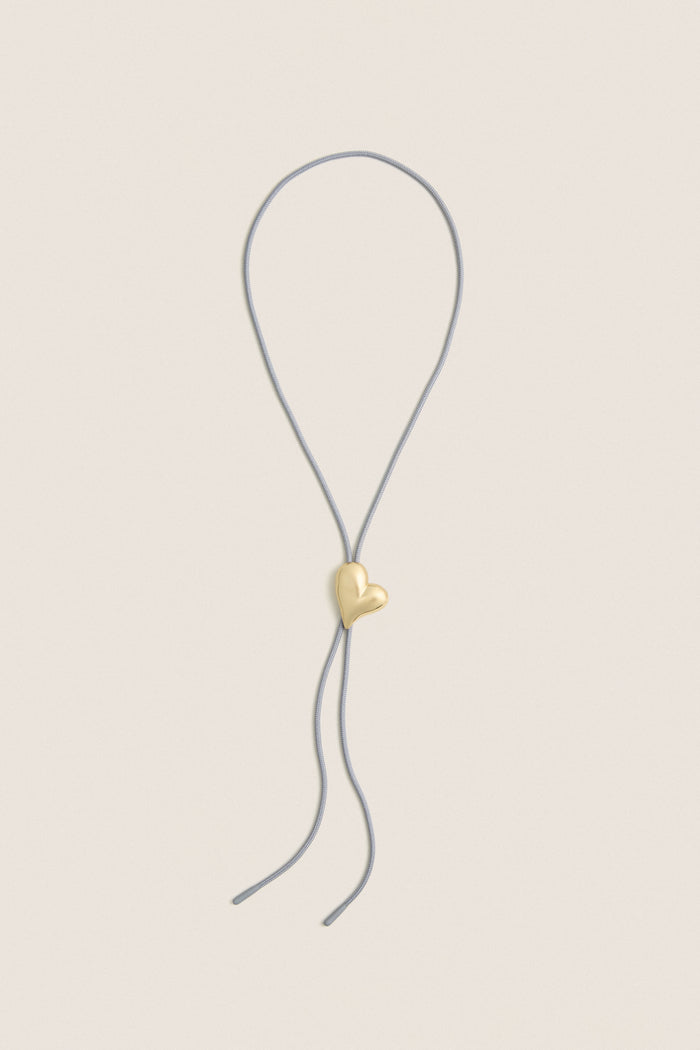 High Polish Gold Art Heart Bolo Tie