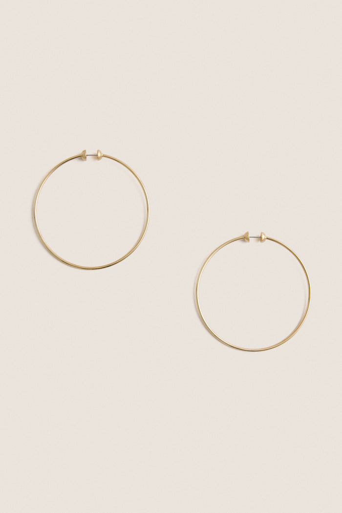 High Polish Gold Large Icon Hoops