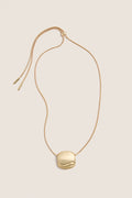 High Polish Gold Rue Pendant Necklace