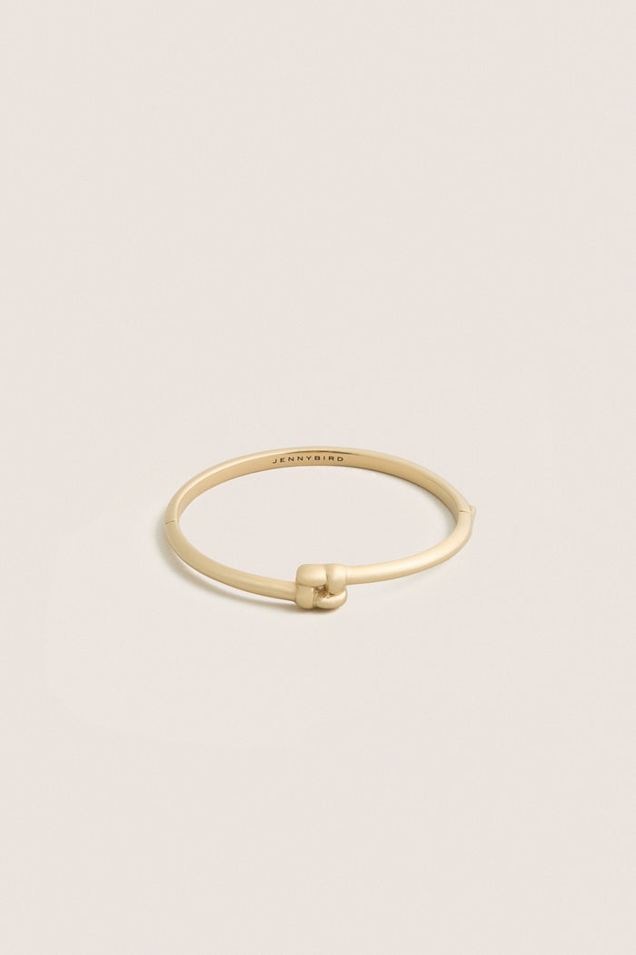 High Polish Gold Slim Woven Square Bangle
