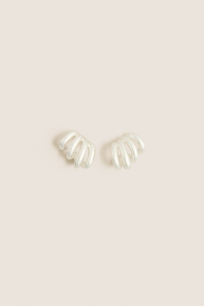 High Polish Silver Monroe Earrings
