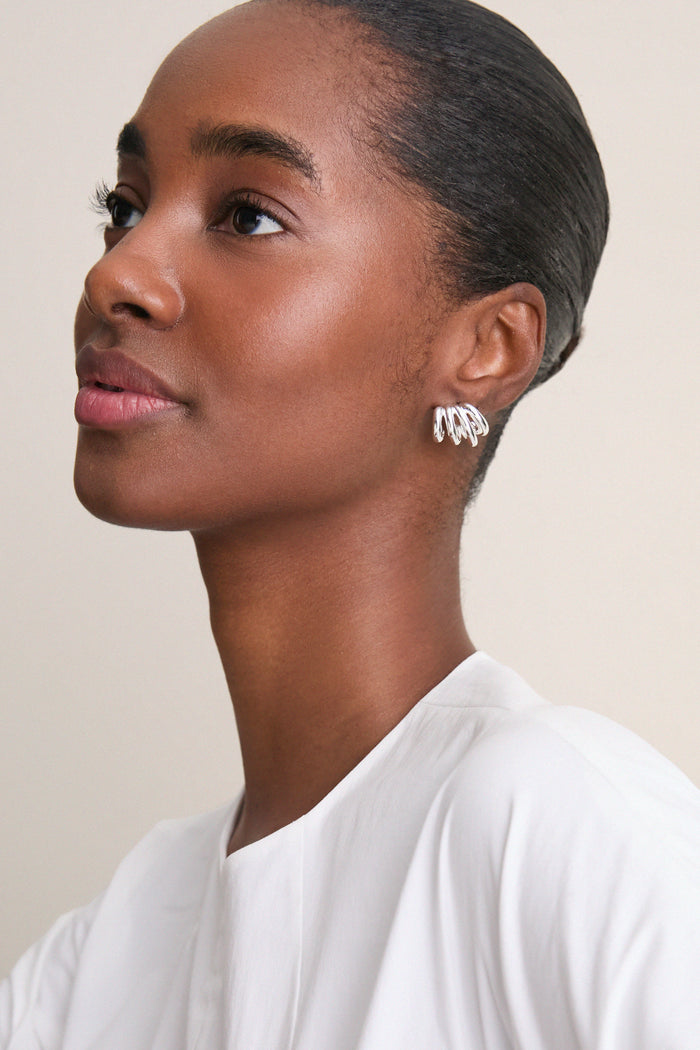 High Polish Silver Monroe Earrings