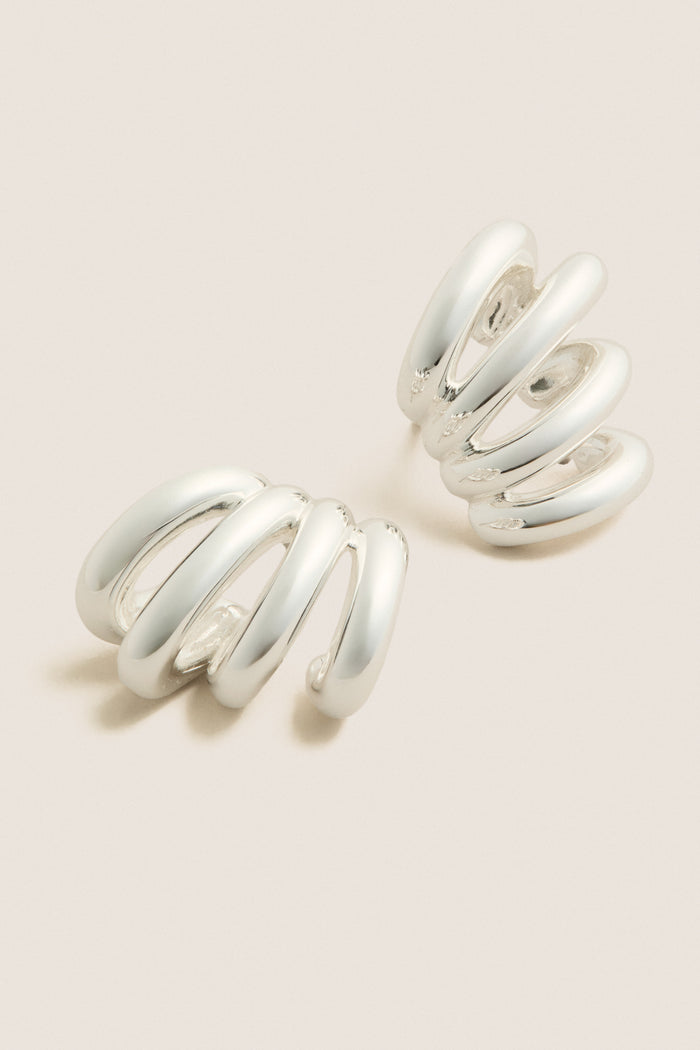 High Polish Silver Monroe Earrings