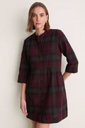Highland Plaid Royal Shirt Dress