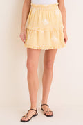 Honey Gingham Embroidered Sanibel Skirt