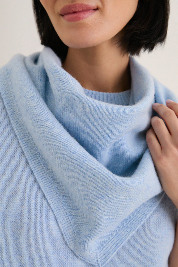 Ice Blue Cashmere Triangle Scarf
