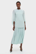 Ice Blue Chiffon Pleated Lorraine Dress