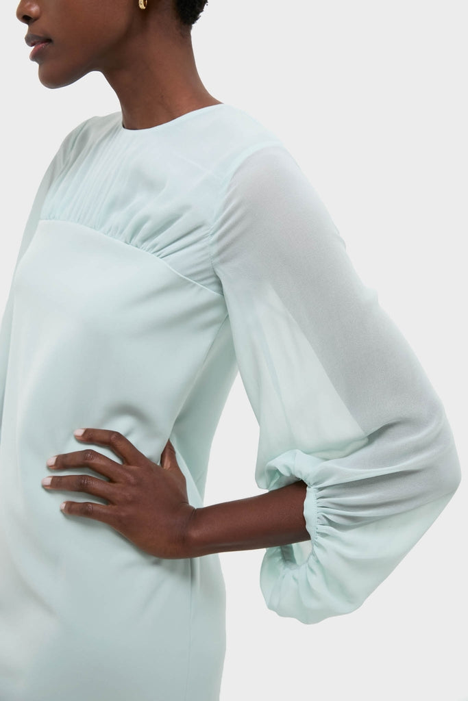 Ice Blue Chiffon Pleated Lorraine Dress