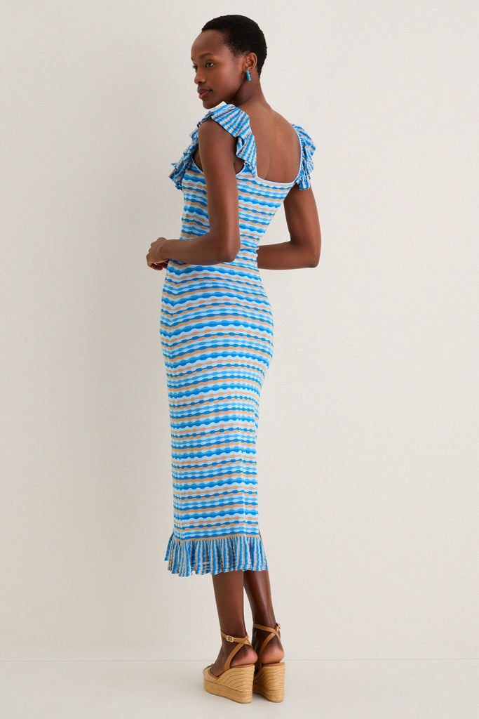 Ice Blue Viola Knit Maxi Dress