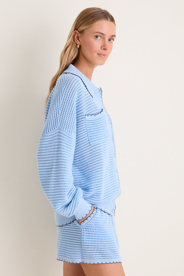 Icing Blue Crochet Somerset Jacket