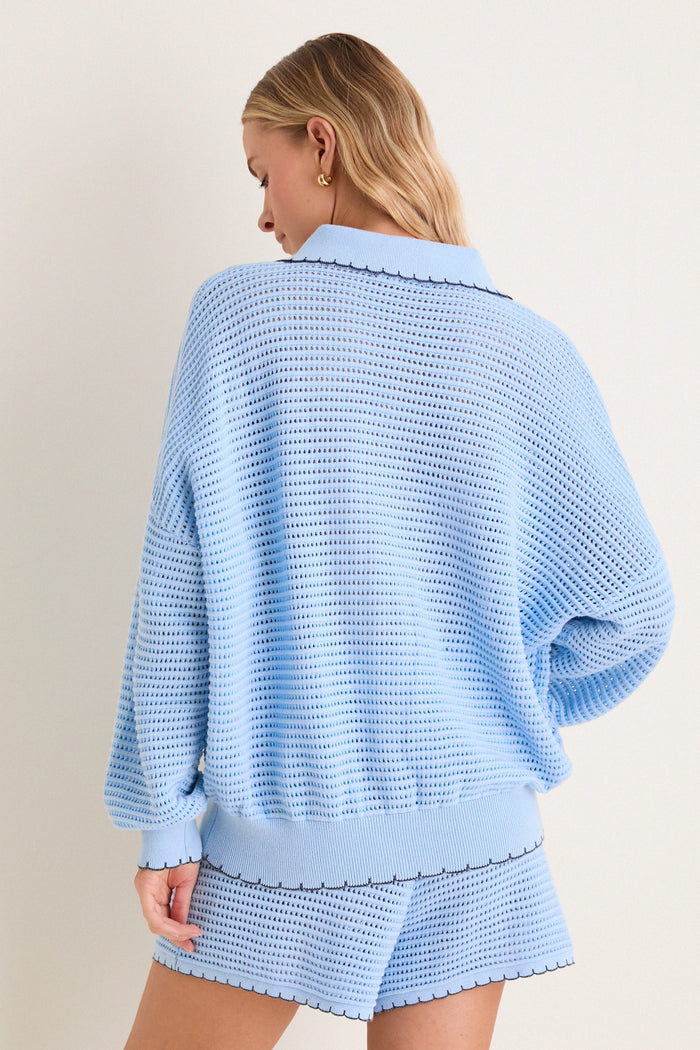 Icing Blue Crochet Somerset Jacket