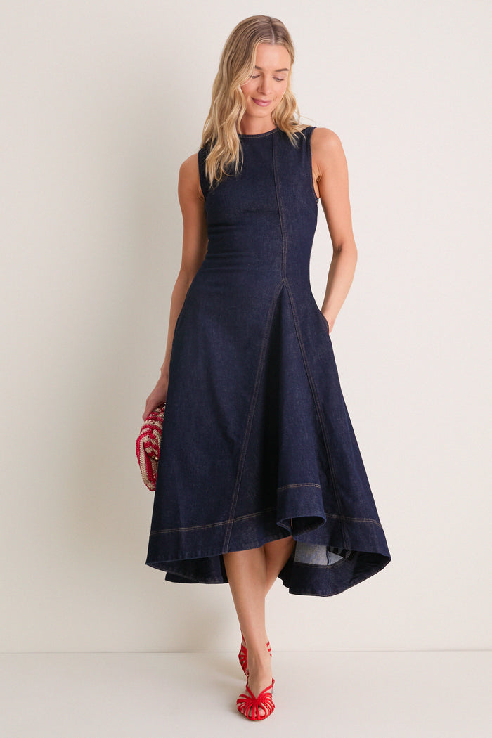 Indigo Liberty Denim Midi Dress