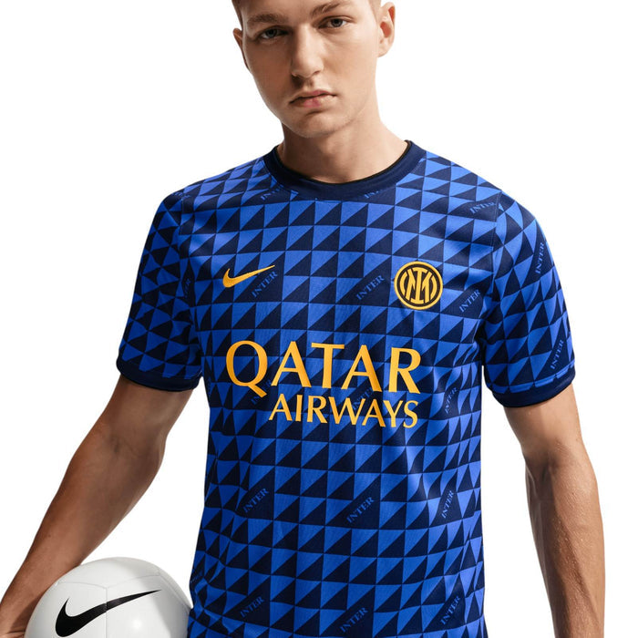 Nike Inter Milan Mens Short-Sleeve Pre-Match Football Jersey