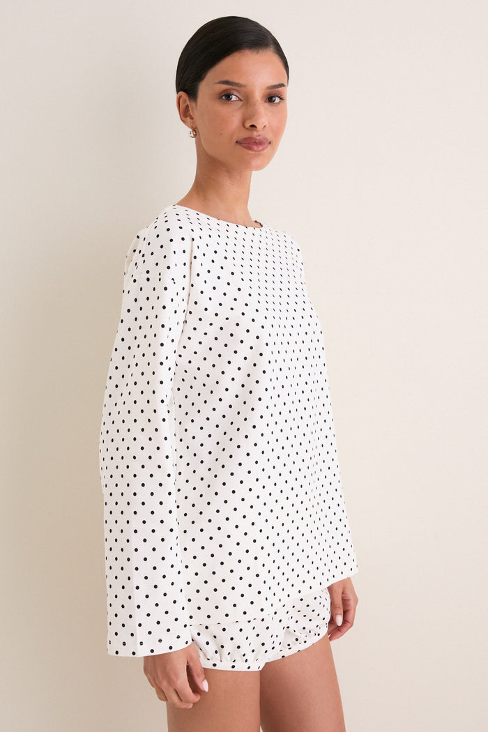 Ivory Black Polka Dot Tommy Top