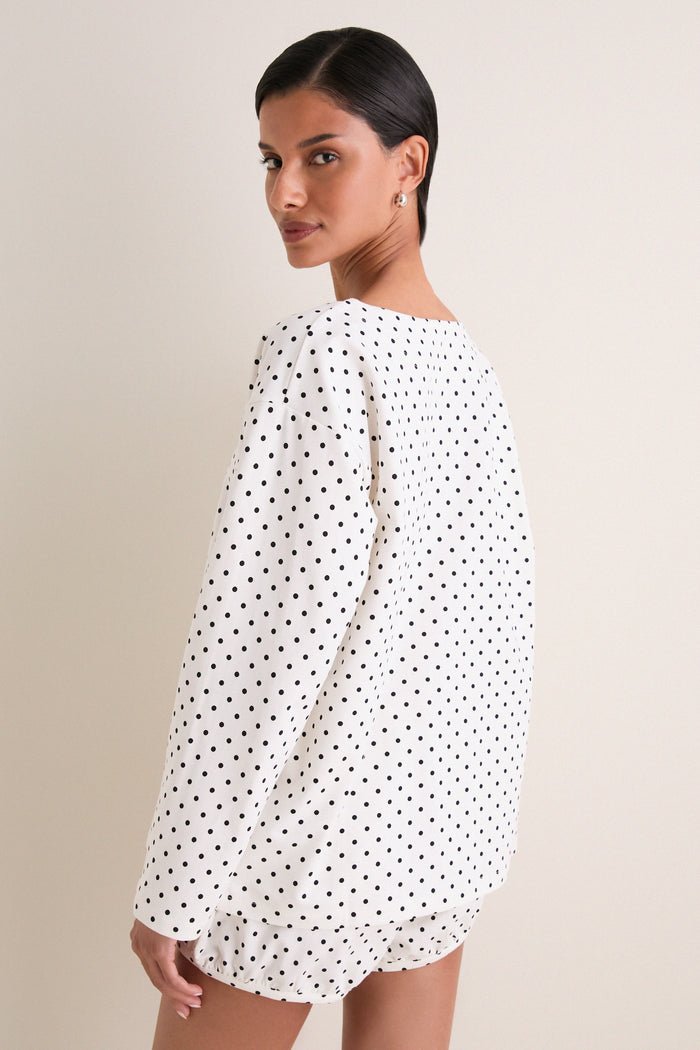 Ivory Black Polka Dot Tommy Top