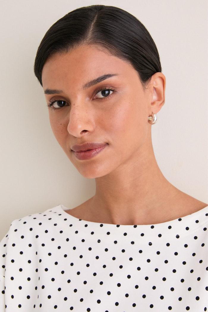 Ivory Black Polka Dot Tommy Top