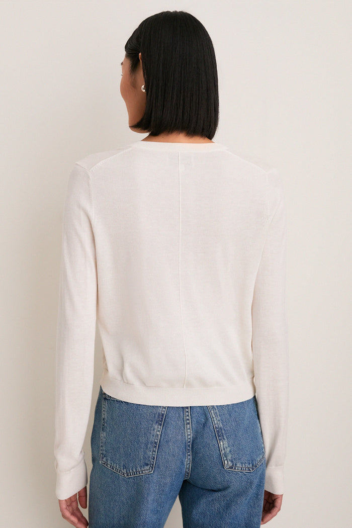 Ivory Cashmere Silk Spencer Cardigan